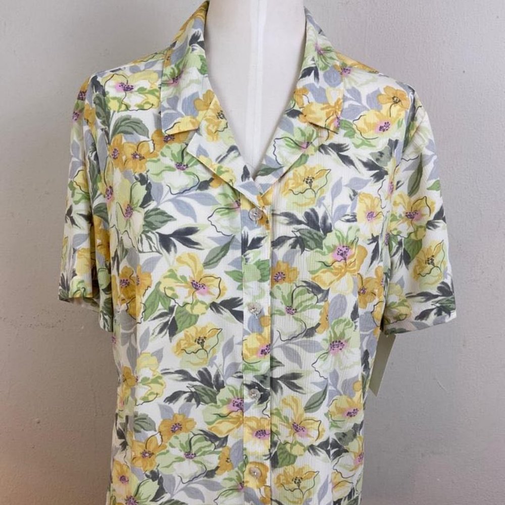 Vintage Jaelyn Smith Georgette Creppe Floral Blouse